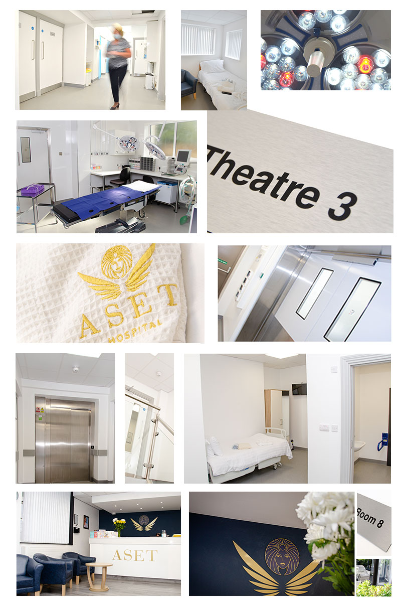 interior photographs showing the new building work and the creation of a new ward and 2 new operating theatres.